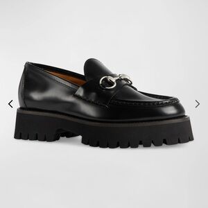Gucci sylke leather bit loafers